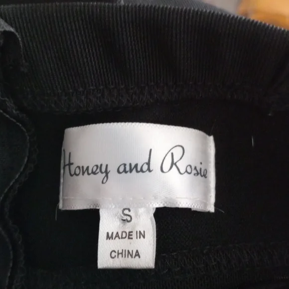 Honey and Rose Sz S Black Criss-Cross Front, Mesh Center, Midi - Picture 8 of 8